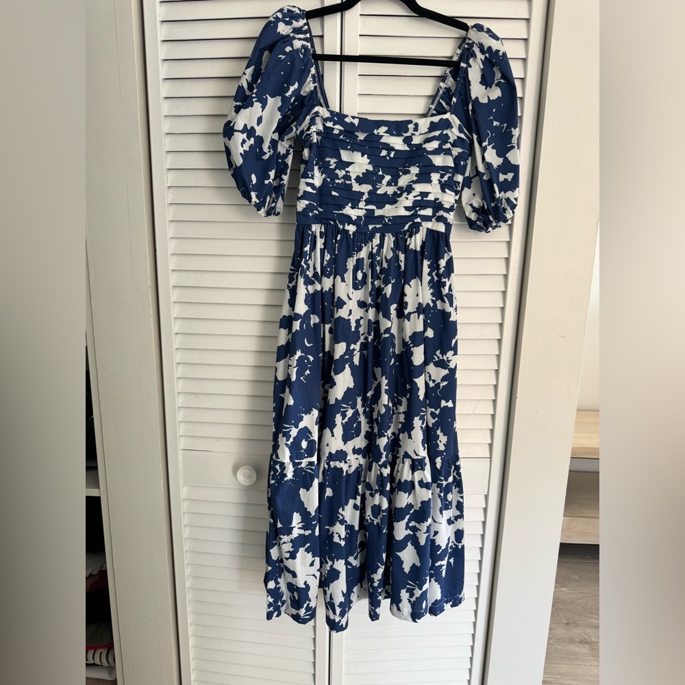 Blue and White Floral Dress
